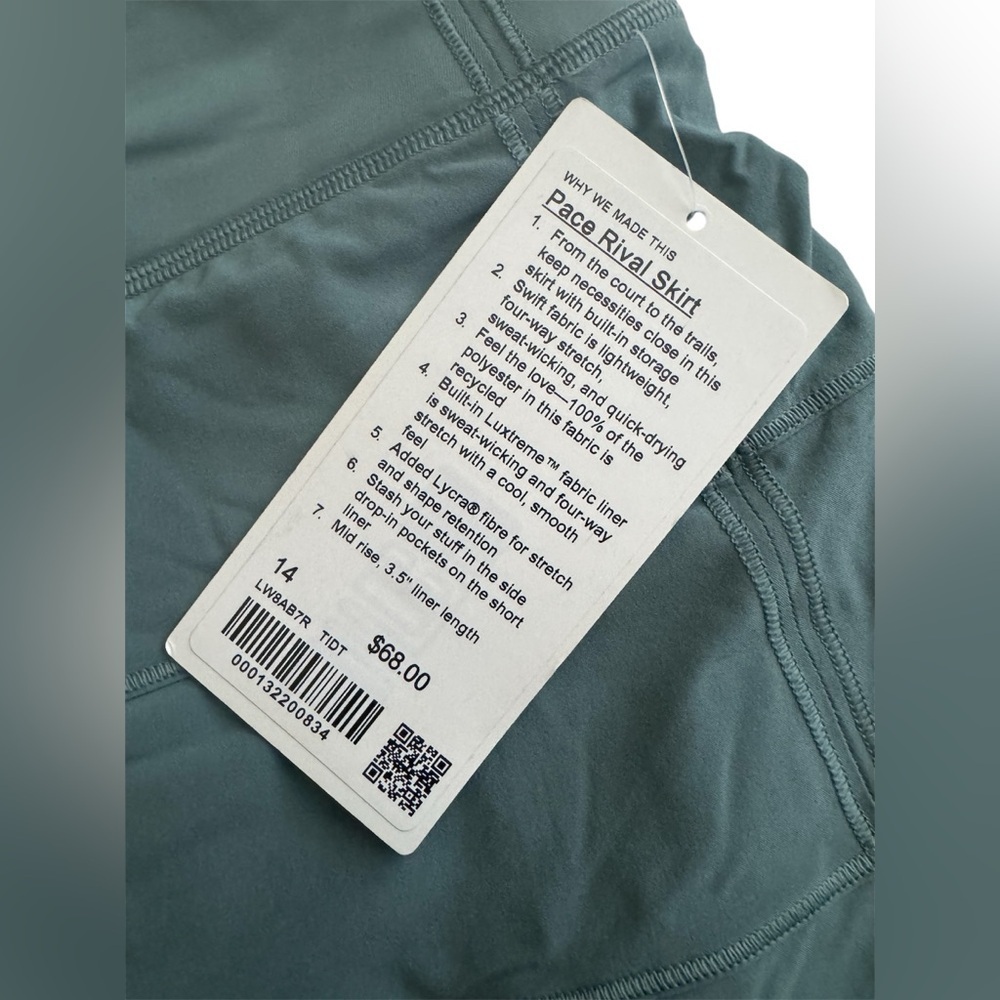 Lululemon Pace Rival Mid Rise Skirt in Tidewater Teal - Picture 8 of 9